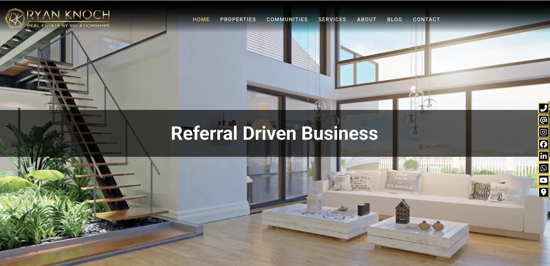 Las Vegas luxury real estate website homepage with property search and guard-gated community listings